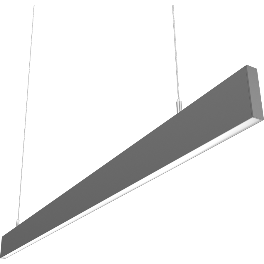 RAB Lighting BOAE 4' Downlight Pendant, 40/28/24/20/12W, CCT Selectable, Silver, BOAE4PS