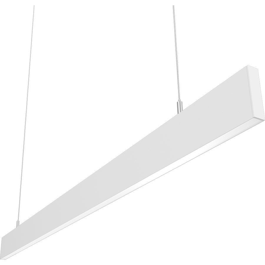 RAB Lighting BOAE 4' Downlight Pendant, 40/28/24/20/12W, CCT Selectable, Flat White, BOAE4PW