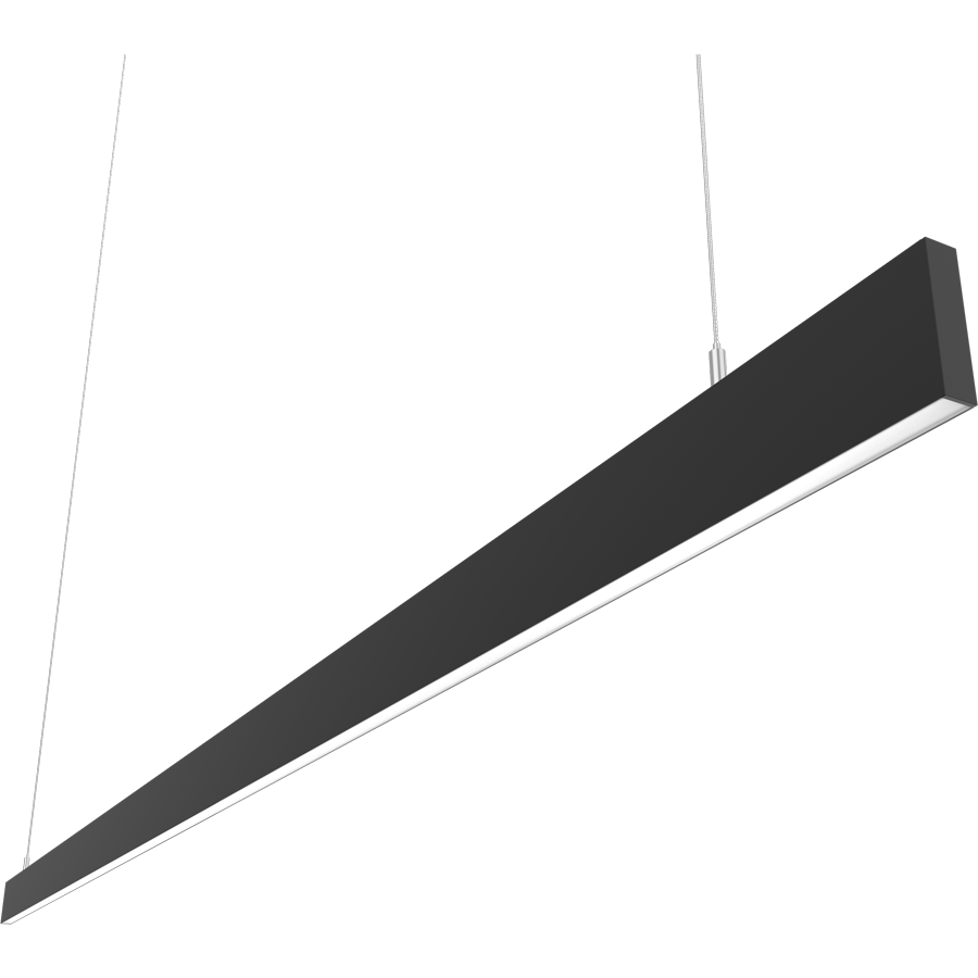 RAB Lighting BOAE 8' Downlight Pendant, 80/56/48/40/24W, CCT Selectable, Flat Black, BOAE8PB