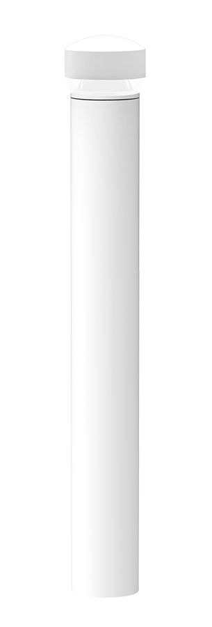 RAB Lighting Bollard Emergency Cold, 24W, 3000K, Battery Backup, 42 In., White, BDLEDR24YW/EC