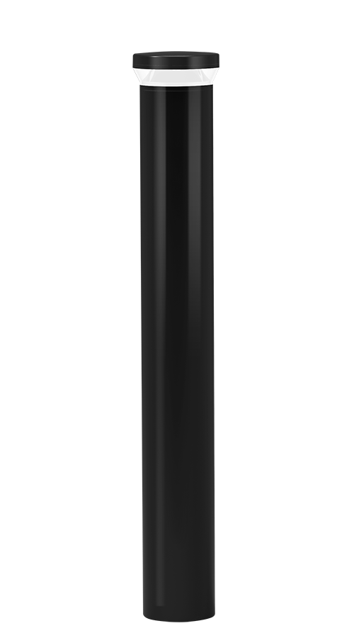 RAB Lighting Round Bollard, 12W, 5000K, Dimmable, 42 In., Black, BLEDR12K/D10