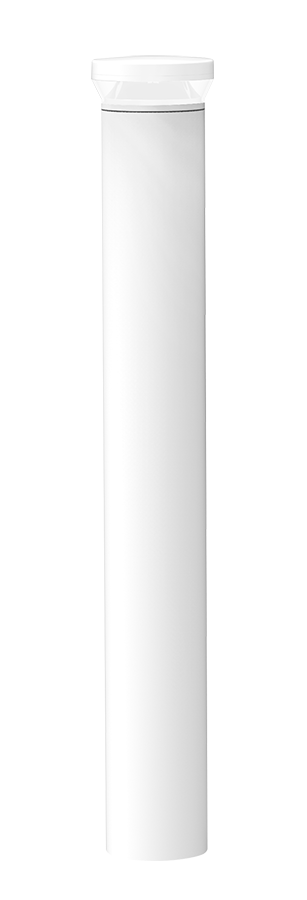 RAB Lighting BLEDR Round Bollard, 24W, 4000K, 480V, 0-10V Dimming, 42 In., White, BLEDR24NW/480/D10
