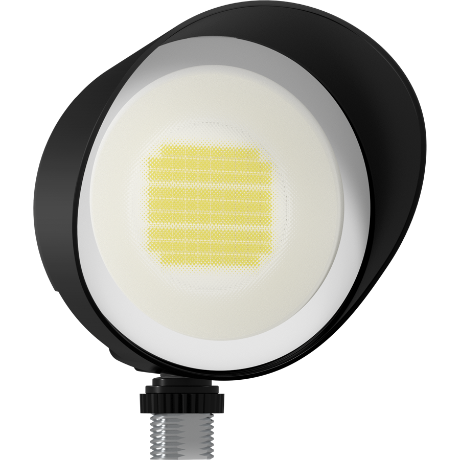 RAB Lighting Bullet Flood, 20/15/10W, CCT Selectable, 120V, Hood & Lens, Black, BULLET20B