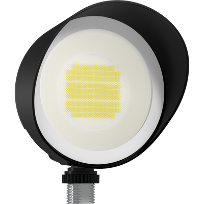 RAB Lighting Bullet Flood, 20/15/10W, CCT Selectable, 120V, Hood & Lens, Black, BULLET20B