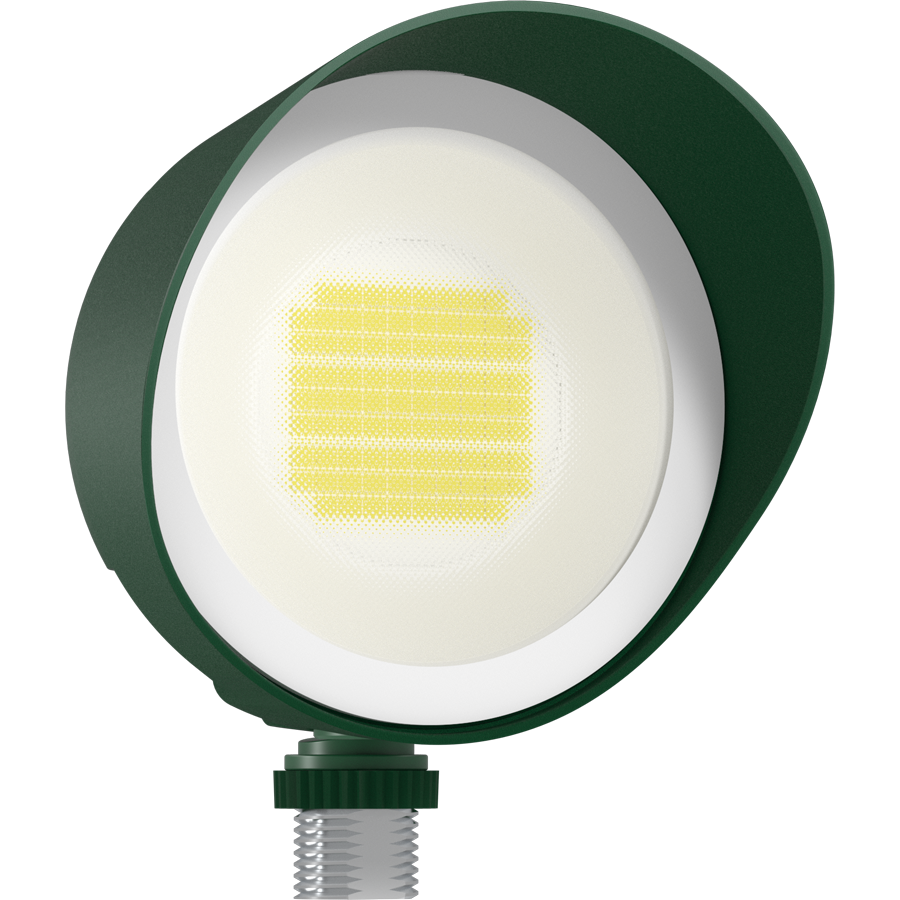 RAB Lighting Bullet Flood, 20/15/10W, CCT Selectable, 120V, Hood & Lens, Verde Green, BULLET20VG
