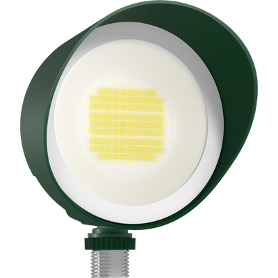RAB Lighting Bullet Flood, 20/15/10W, CCT Selectable, 120V, Hood & Lens, Verde Green, BULLET20VG