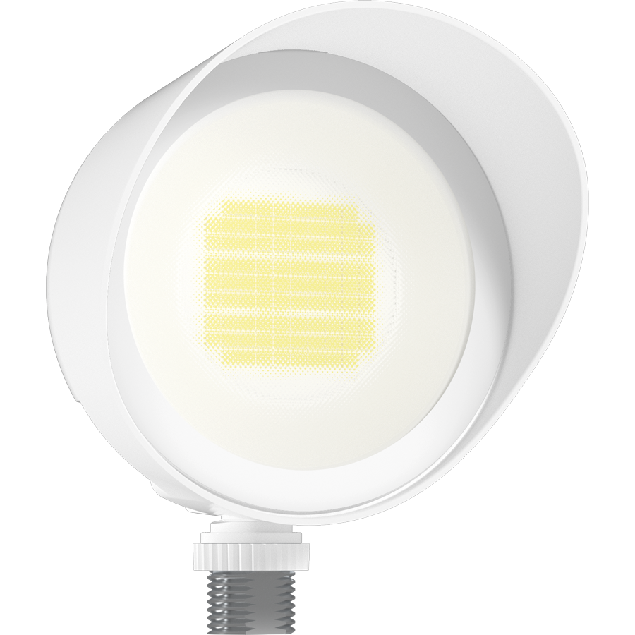 RAB Lighting Bullet Flood, 20/15/10W, CCT Selectable, 120V, Hood & Lens, White, BULLET20W