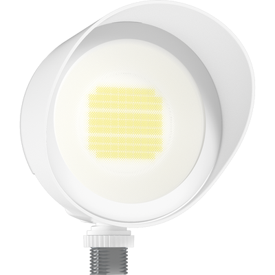 RAB Lighting Bullet Flood, 20/15/10W, CCT Selectable, 120V, Hood & Lens, White, BULLET20W