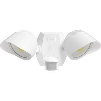 RAB Lighting SMSBULLET Flood Light Kit, 40/30/20W, CCT Selectable, 120V, SMS500 Sensor Included, White, SMSBULLET2X20W