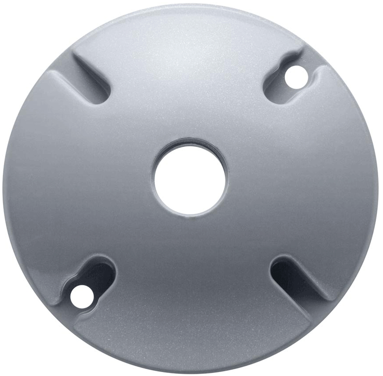 RAB Lighting 1 Hole Die Cast 4" Round Cover, Silver Gray, C100