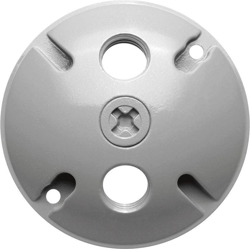 RAB Lighting 3 Hole Die Cast 4" Round Cover, Silver Gray, C103