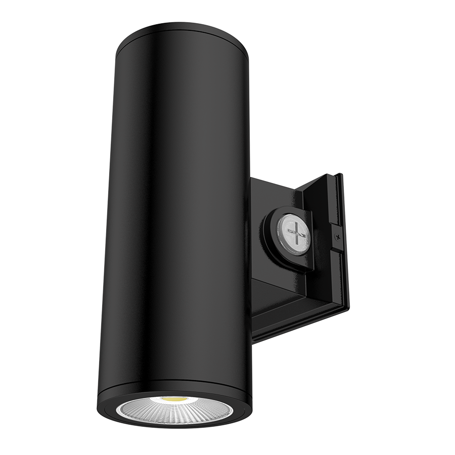RAB Lighting CD34 Cylinder Light, 20/16/12W, CCT Selectable, Wall Mount, Black Clear, CD34-4WK