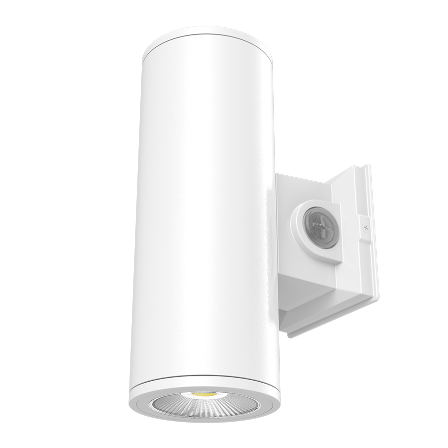 RAB Lighting CD34 Cylinder Light, 20/16/12W, CCT Selectable, Wall Mount, White Clear, CD34-4WW