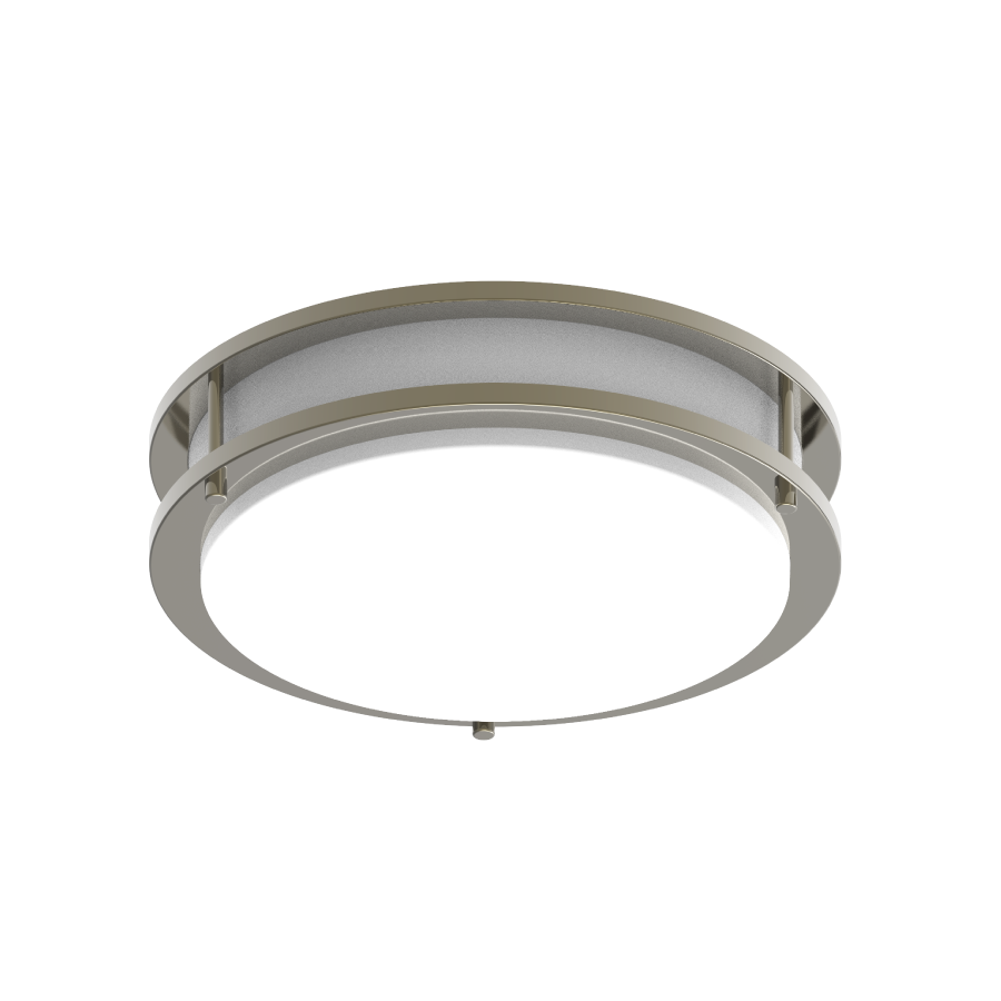 RAB Lighting CRVFA 12 In. Flush Mount, 16W, CCT Selectable, 120-277V, 0-10V, Brushed Nickel, CRVFAD-12R-16-CCT Selectable-UNV-BN