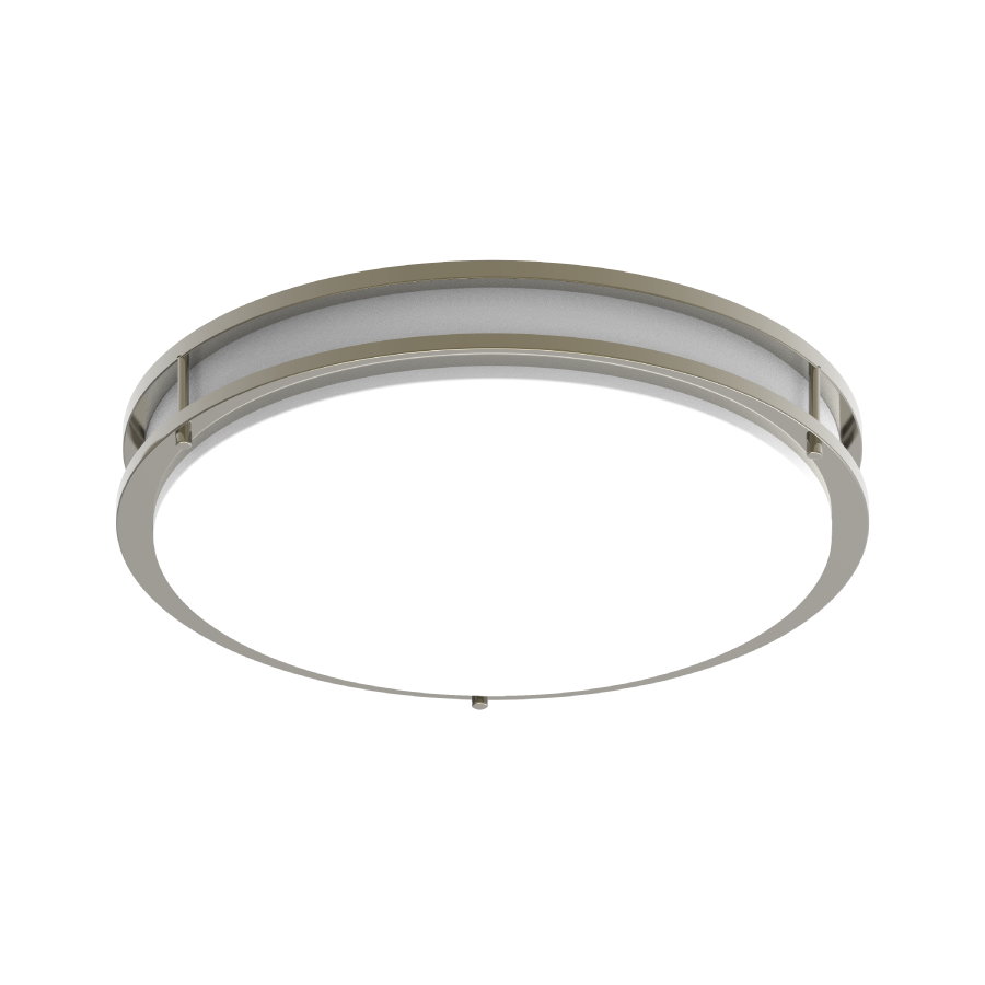 RAB Lighting CURVD 18 In. Decorative Flush Mount, 36W, CCT Selectable, CRI90, 120-277V, Emergency Backup, Brushed Nickel, CURVD-18/LCBS/MVS/E