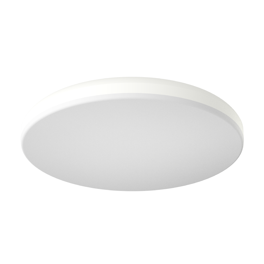 RAB Lighting CRVFA 19 In. Flush Mount, 35W, CCT Selectable, 0-10V, Battery Backup, White, CRVFAS-19R/MVS/EM
