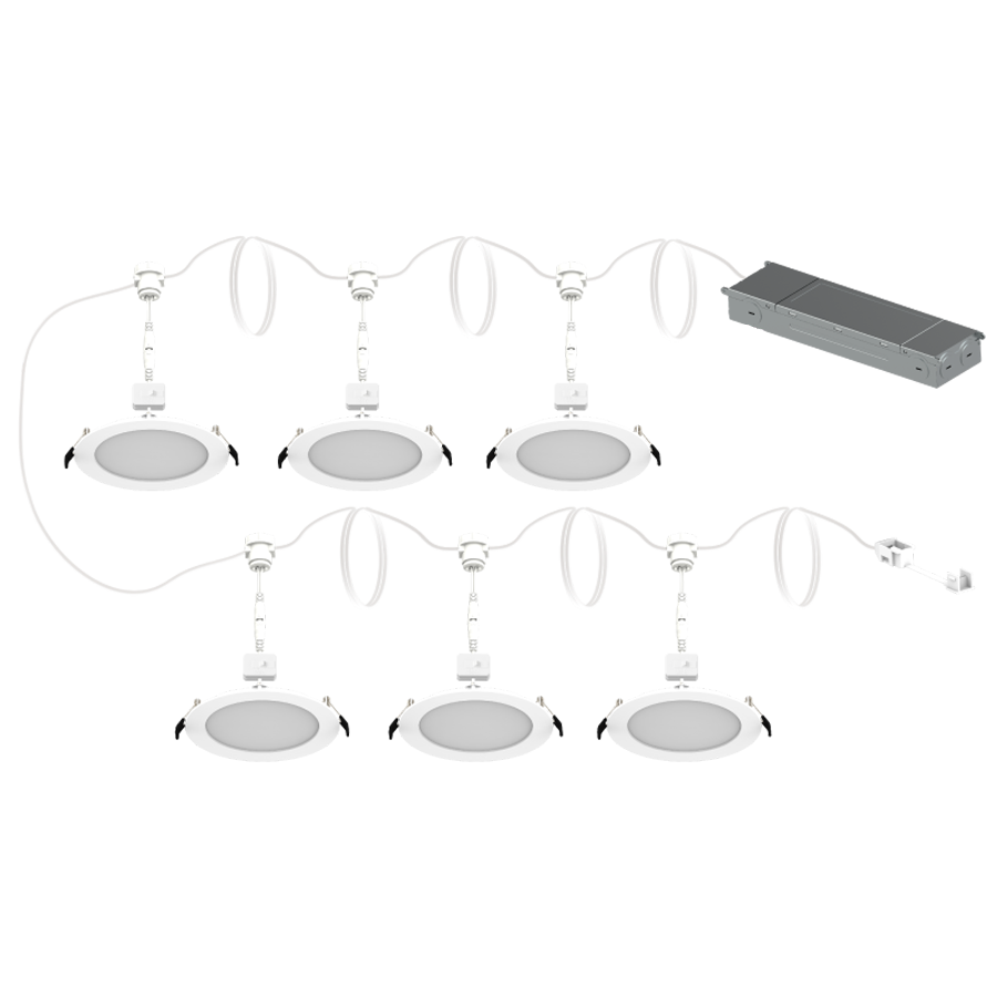 RAB Lighting Daisy Chain 6 In. Wafer Kit, 72W, CRI90, CCT Selectable, 0-10V Dimming, 6-Pack, DAISYKIT6
