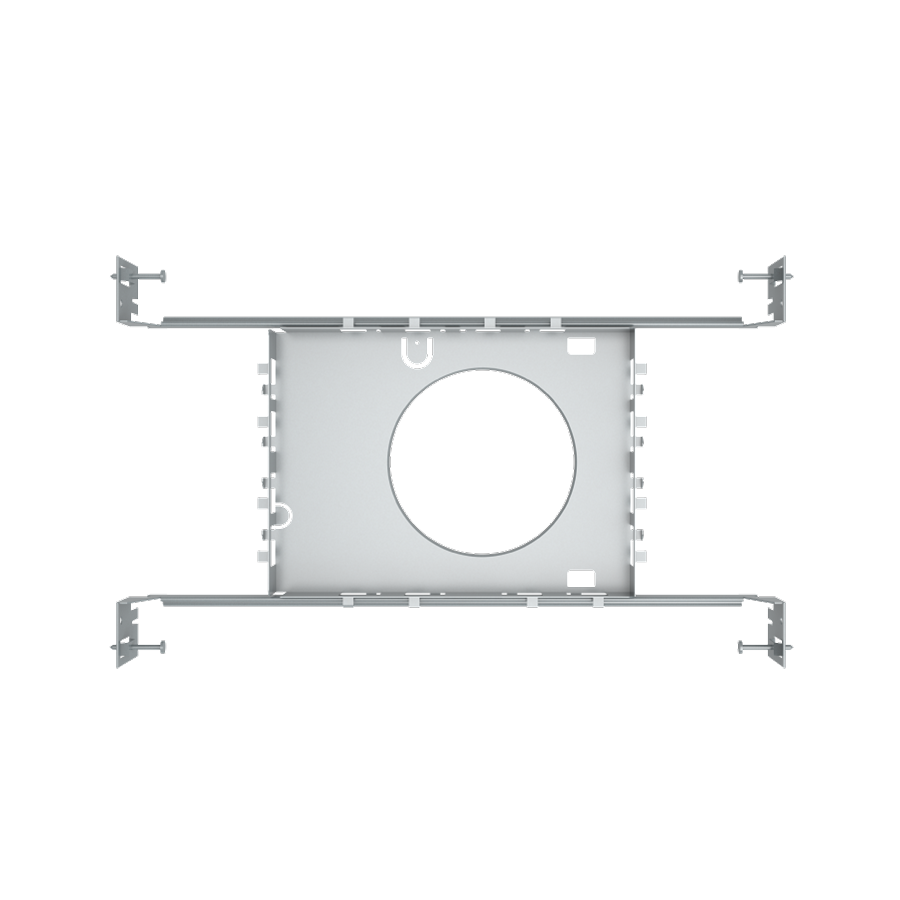 RAB Lighting Mounting Plate for Wafer 4", Drywall Collar & Extension Bar, Gray/Silver, DLPLATE/WFR4/NB/CL