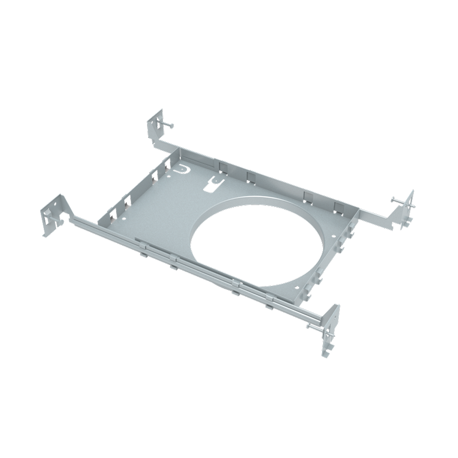 RAB Lighting Mounting Plate for Wafer 6", Drywall Collar & Extension Bar, Gray/Silver, DLPLATE/WFR6/NB/CL