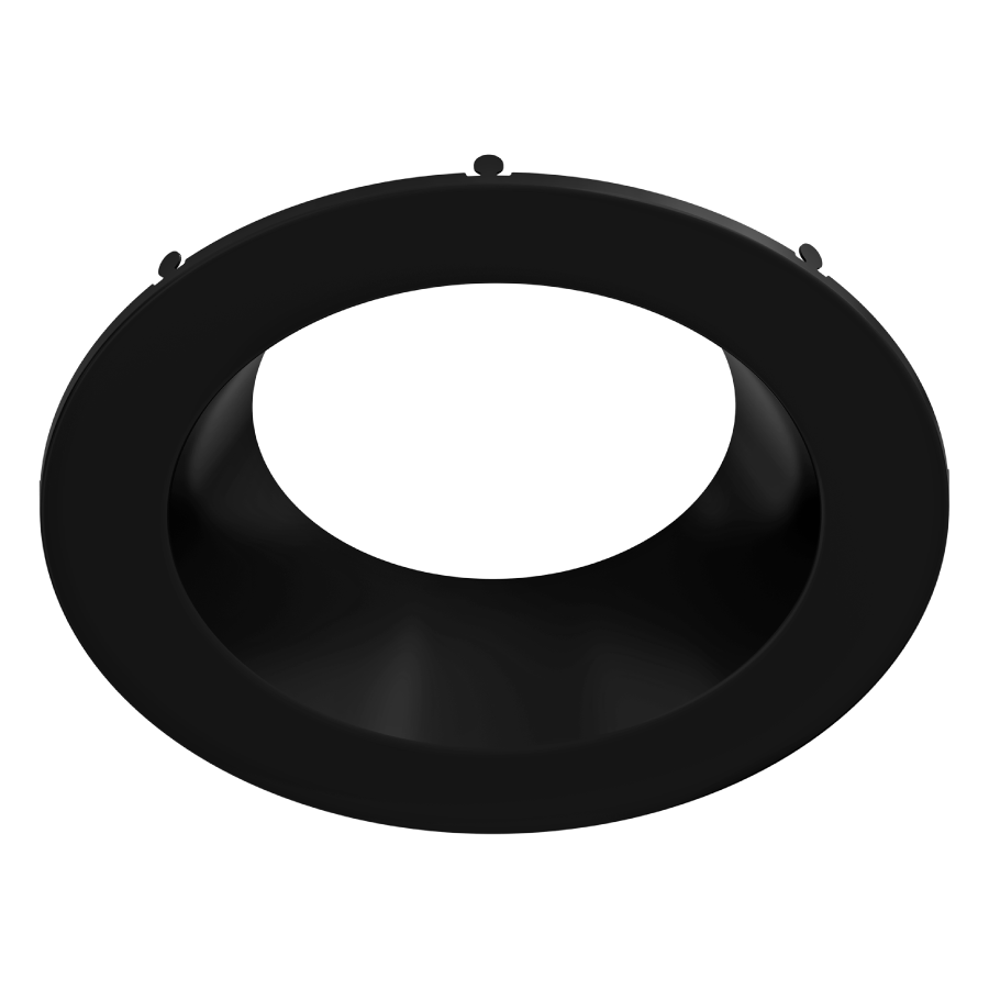 RAB Lighting Color Trim for CRLEDFA, 8 In., Black Smooth, DLTRIM/CRLEDFA8R-BS