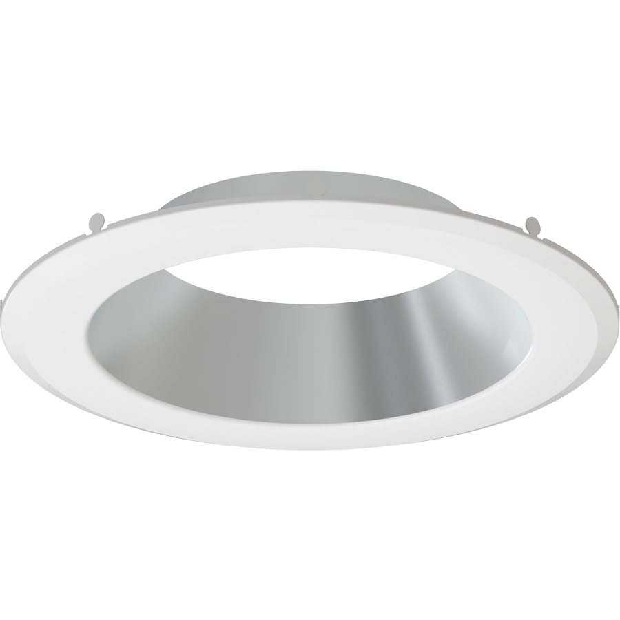 RAB Lighting Color Trim for CRLEDFA, 8 In., Haze Silver Cone, White Smooth, DLTRIM/CRLEDFA8R-HW