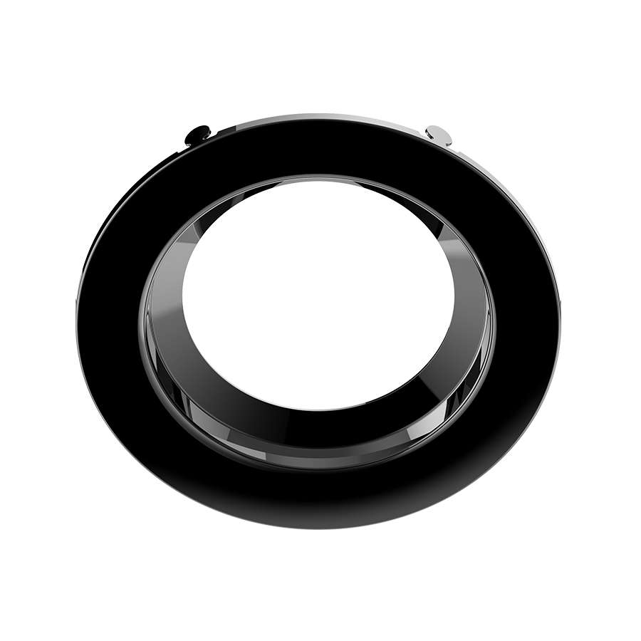 RAB Lighting Recessed Retrofit Downlight Trim, 4 In. Round Smooth, Black, DLTRIM/R4RS-B-L