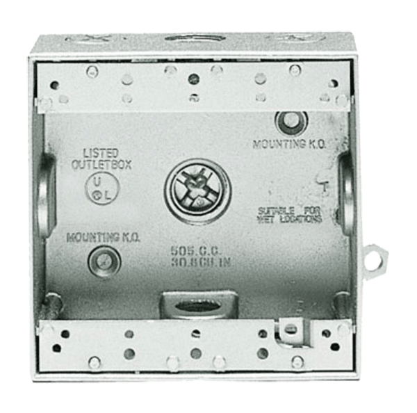 RAB Lighting Weatherproof Double Outlet Box, (3) 1/2 Inch Tap, BD3