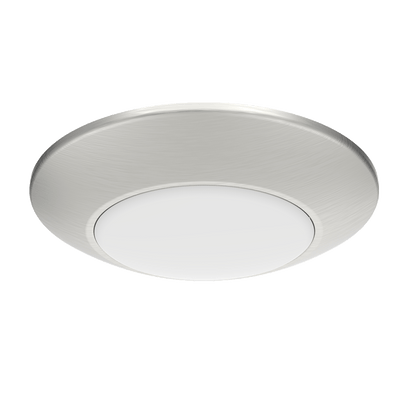 RAB Lighting 12 Watt 4" Round Economy LED Surface Mount, Brushed Nickel, 3000K, 750 Lumens, 120V, DSK34-4R12930120BNS