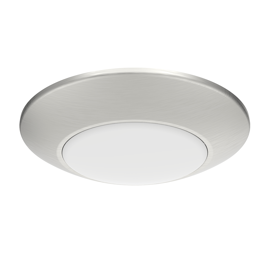 RAB Lighting 12 Watt 4" Round Economy LED Surface Mount, Brushed Nickel, 3000K, 750 Lumens, 120V, DSK34-4R12930120BNS