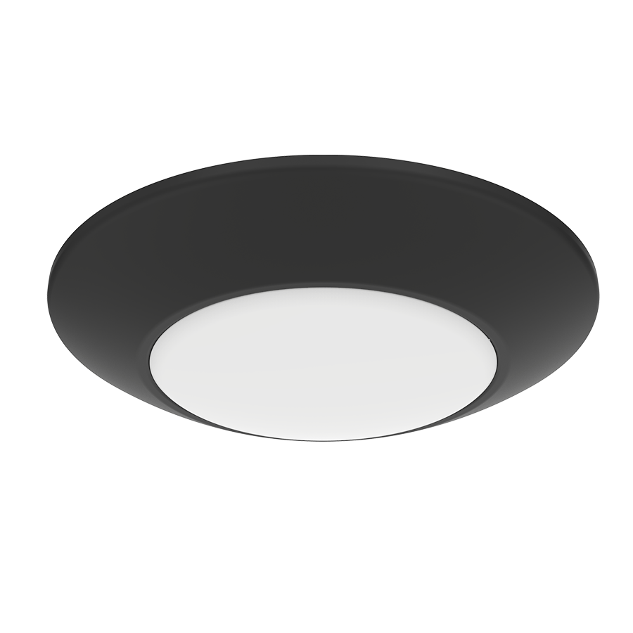 RAB Lighting 12 Watt 4" Round Economy LED Surface Mount, Black, 3000K, 750 Lumens, 120V, DSK34-4R12930120BS