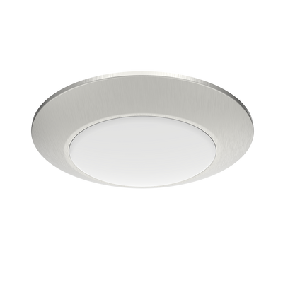 RAB Lighting 16 Watt 6" Round Economy LED Surface Mount, Brushed Nickel, 3000K, 1,000 Lumens, 120V, DSK34-6R16930120BNS