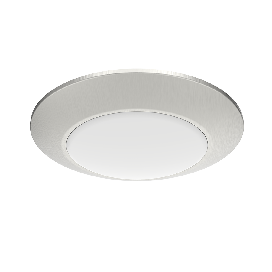 RAB Lighting 16 Watt 6" Round Economy LED Surface Mount, Brushed Nickel, 4000K, 1,000 Lumens, 120V, DSK34-6R16940120BNS
