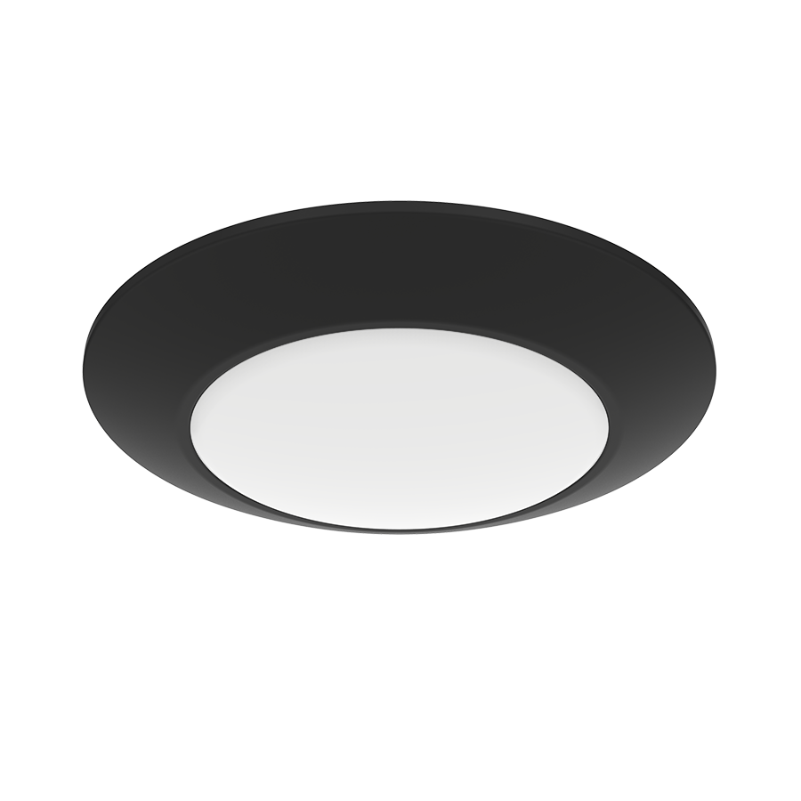 RAB Lighting 16 Watt 6" Round Economy LED Surface Mount, Black, 4000K, 1,000 Lumens, 120V, DSK34-6R16940120BS