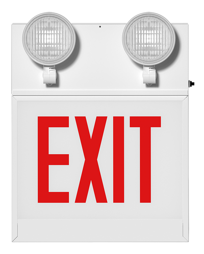 RAB Lighting Chicago Approved LED Exit Emergency Combo, Red Letters, 120/277V, ECOMBO-CH