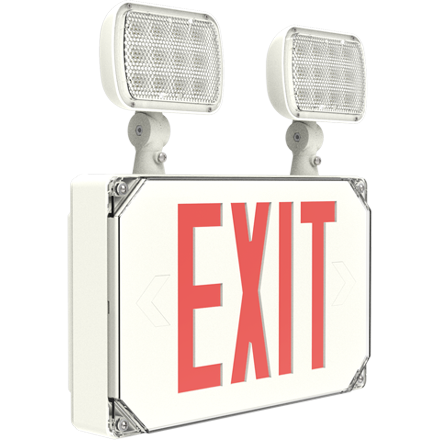 Combos Signe RAB ECOMBOOUT Outdoor Combo Exit Sign, 2 Heads – Rock Lighting & Electric