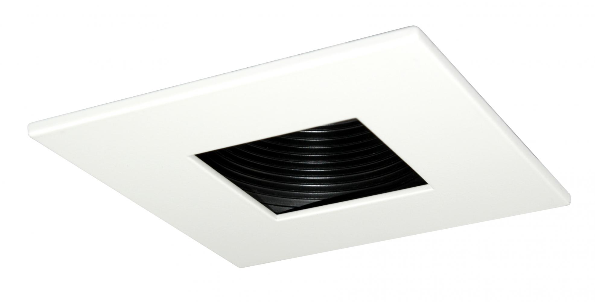 Elco Lighting 3" Die-Cast Adjustable Baffle Trim, Square Pinhole, White, EL2384W