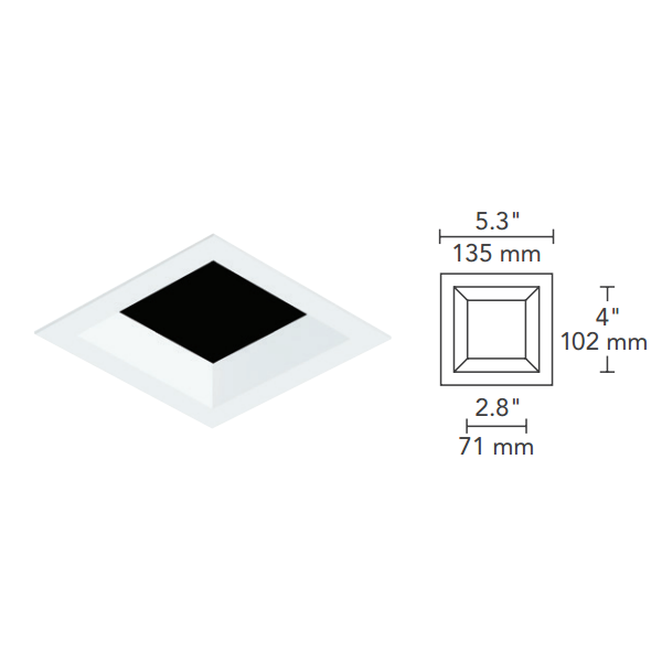 Element 4" Square Flanged Bevel Trim