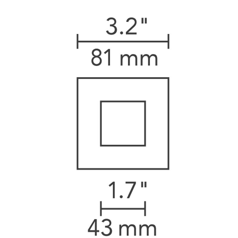Element 3" Square Flangeless Bevel Trim