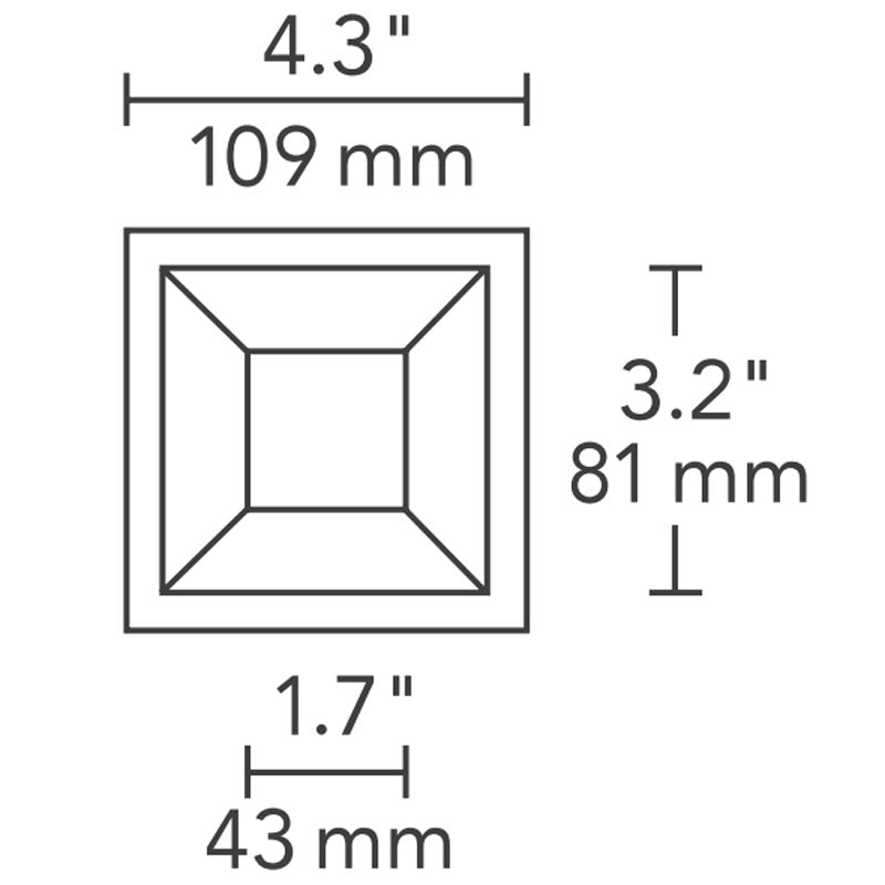 Element 3" Square Flanged Bevel Trim