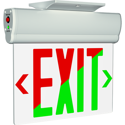RAB Lighting ELX Edgelit Exit Sign, 1 Face, White Letter, Clear Panel, White