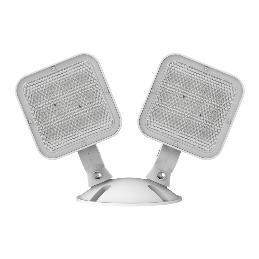 RAB Lighting Emergency Remote Heads, 2-Head Outdoor, White, EREMOTEOUT-W