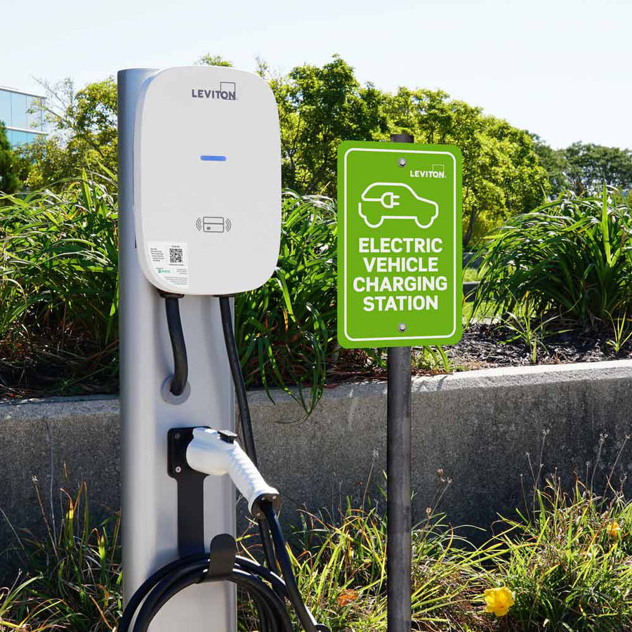 Leviton Level 2 Electric Vehicle Charging Station Charging Station Management Software, 48A Max Output - 18ft Cable - 208-240V, EV48G