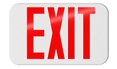 RAB Lighting EXIT34 LED Exit Sign, Battery Backup, Red + Green Letters, 120/277, EXIT34-RG-E