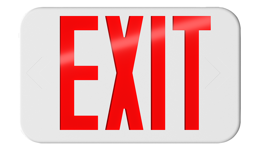 RAB Lighting EXIT34 LED Exit Sign, Battery Backup, Red + Green Letters, 120/277, EXIT34-RG-E