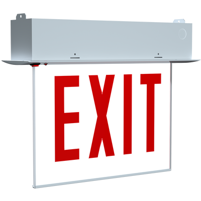 RAB Lighting EXITEDGE Chicago Exit Sign, 1-Face, White Panel, White Housing, Recessed Mount, EXITEDGE-RE-1WPWCH