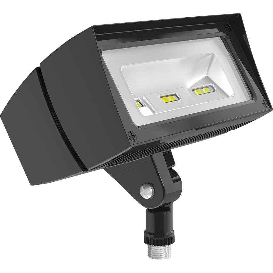 RAB Lighting 18W LED Flood Light with Photocell, 4000K, IP66, DLC, Bronze, FFLED18/PCU