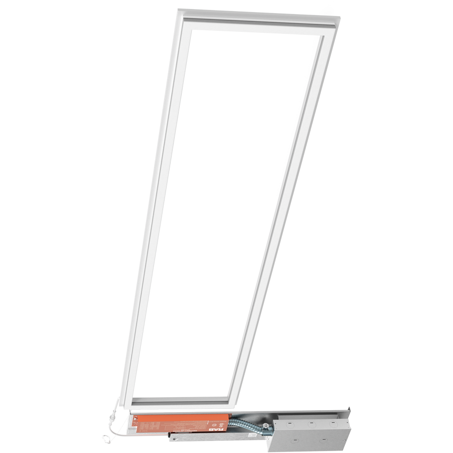 RAB Lighting Frame Light 1X4, 40/35/30/25/20W, CCT Selectable, Battery Backup, White, FR1X4/E