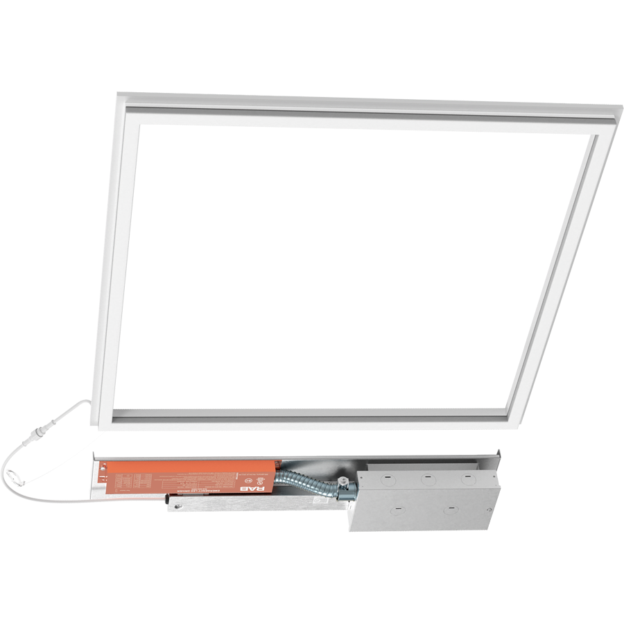 RAB Lighting Frame Light 2X2, 40/35/30/25/20W, CCT Selectable, Battery Backup, White, FR2X2/E