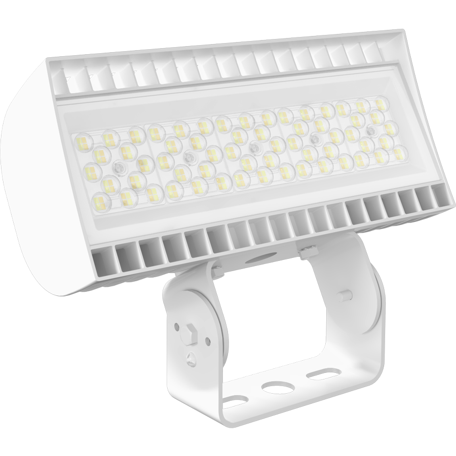 RAB Lighting FXLED XS, 80/60/40W, CCT Selectable, 480V, Field-Adjustable, Trunnion, White, FXLEDXSTW/480