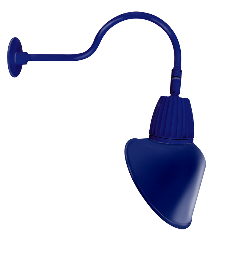 RAB Lighting Gooseneck Flood Light, 26W, 4000K, 24 In. Arm, 15 In. Angled Cone, Royal Blue, GN1LED26NACBL